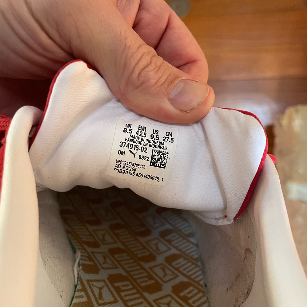 New Puma Red and White Sneakers 9.5 - Picture 3 of 6